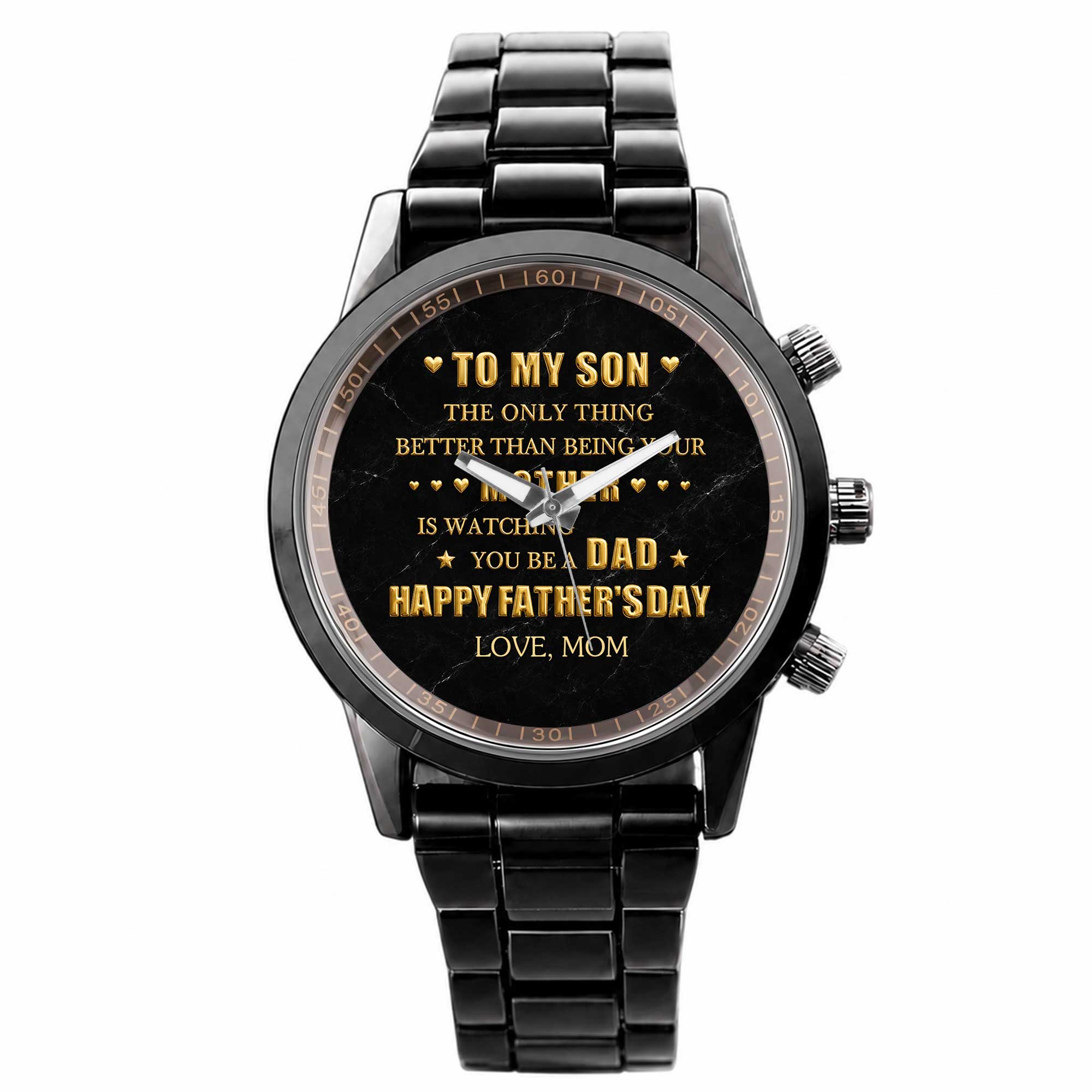 Personalized Custom Men's Watch Gift for Son with Message