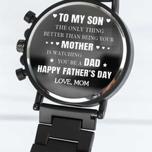 Load image into Gallery viewer, Personalized Engraved Wooden Watch Custom Gift for Son
