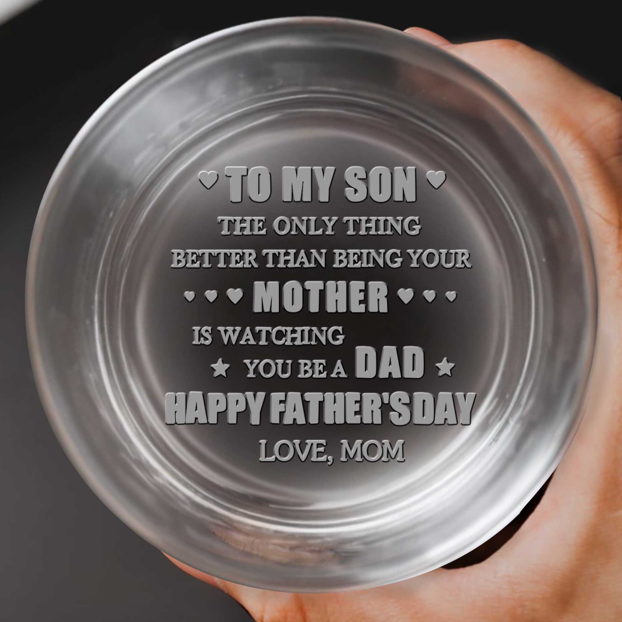 Personalized Engraved Whiskey Glass Unique Gift for Son Dad