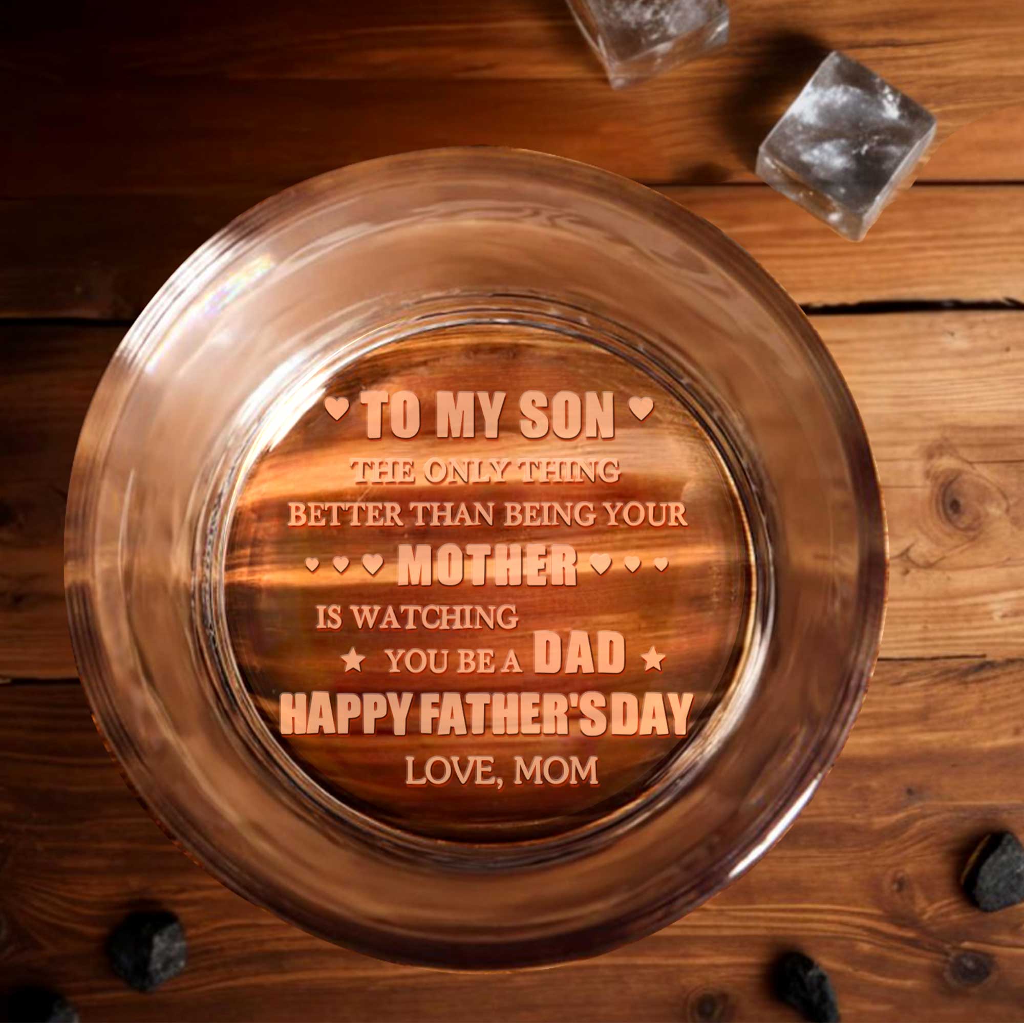 Personalized Engraved Whiskey Glass Unique Gift for Son Dad
