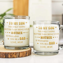 Load image into Gallery viewer, Personalized Glass Mug Custom Message Gift for Son
