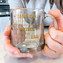 Load image into Gallery viewer, Personalized Glass Mug Custom Message Gift for Son
