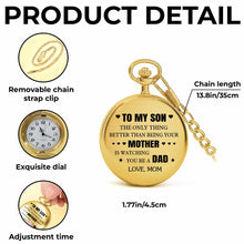 Load image into Gallery viewer, Personalized Gold Pocket Watch Custom Message for Son
