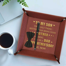 Load image into Gallery viewer, Personalized Leather Valet Tray Custom Name Gift for Son
