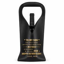 Load image into Gallery viewer, Personalized Leather Wine Bag Custom Gift for Son Father's Day
