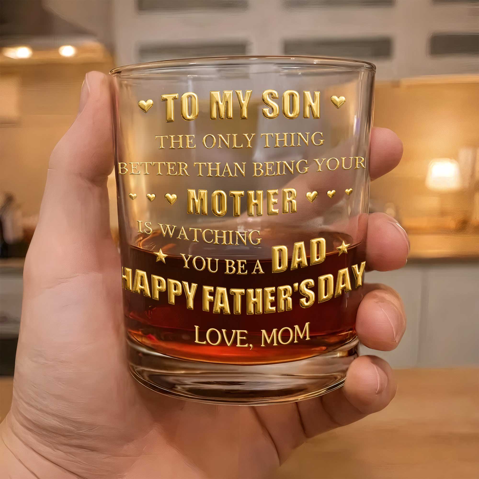 Personalized Whiskey Glass Custom Monogram Gift for Son