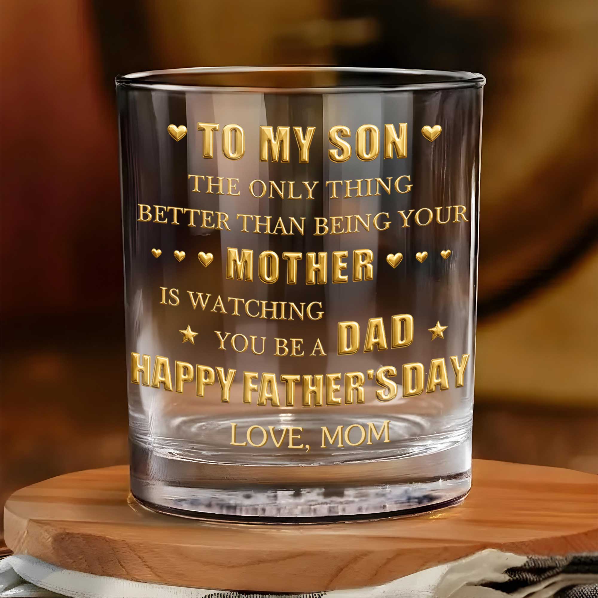 Personalized Whiskey Glass Custom Monogram Gift for Son