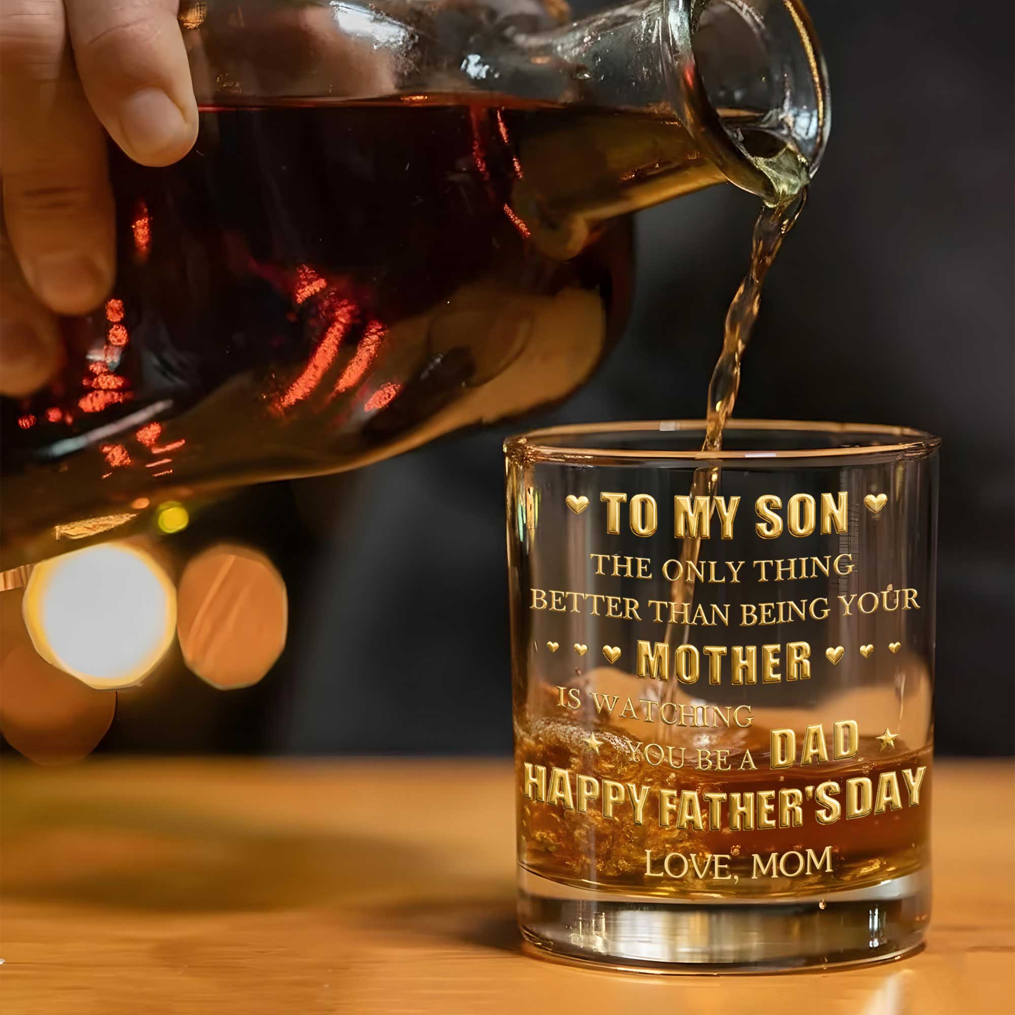 Personalized Whiskey Glass Custom Monogram Gift for Son