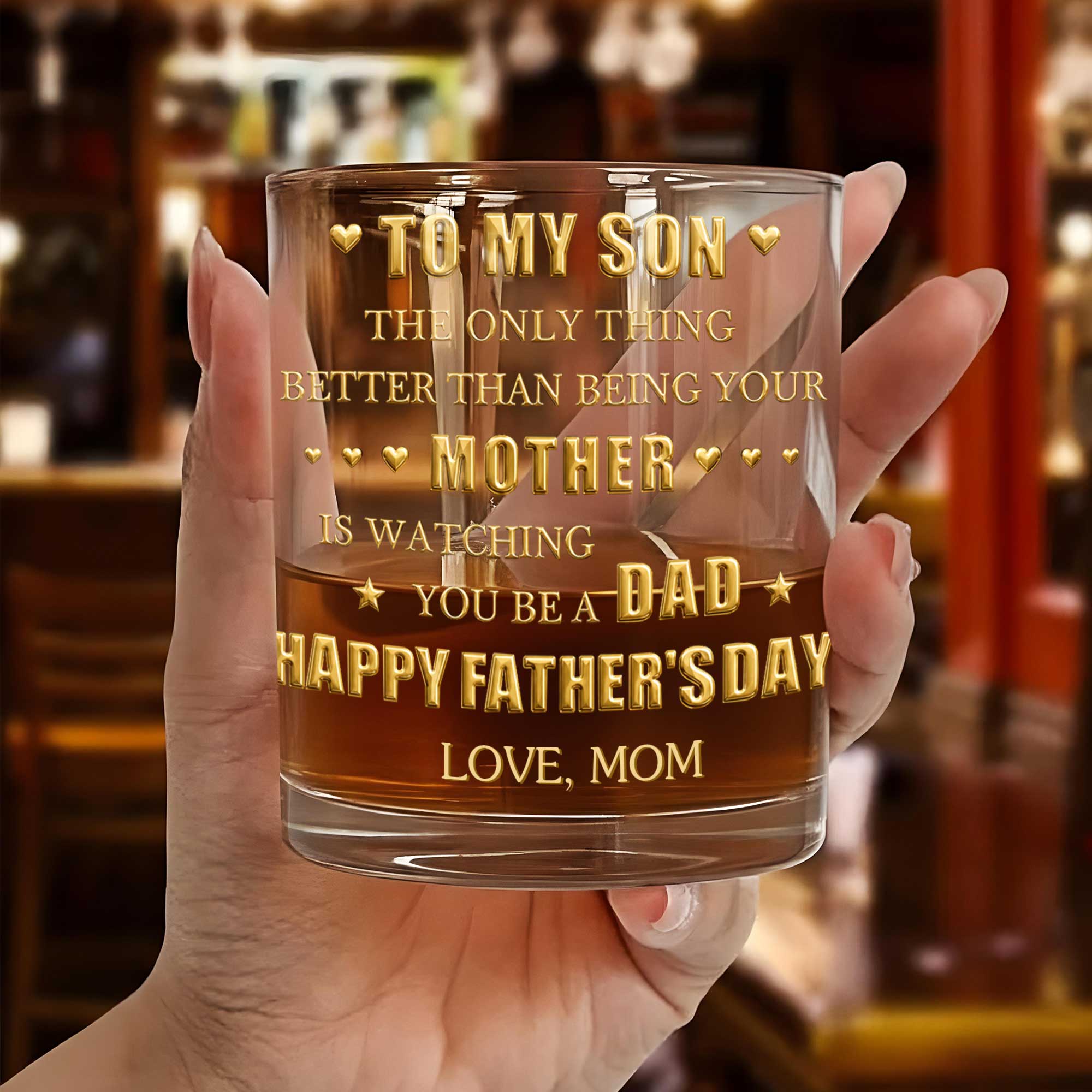 Personalized Whiskey Glass Custom Monogram Gift for Son