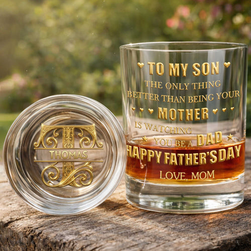 Personalized Whiskey Glass Custom Monogram Gift for Son