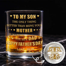 Load image into Gallery viewer, Personalized Whiskey Glass Custom Monogram Gift for Son
