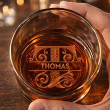 Load image into Gallery viewer, Personalized Whiskey Glass Custom Monogram Gift for Son
