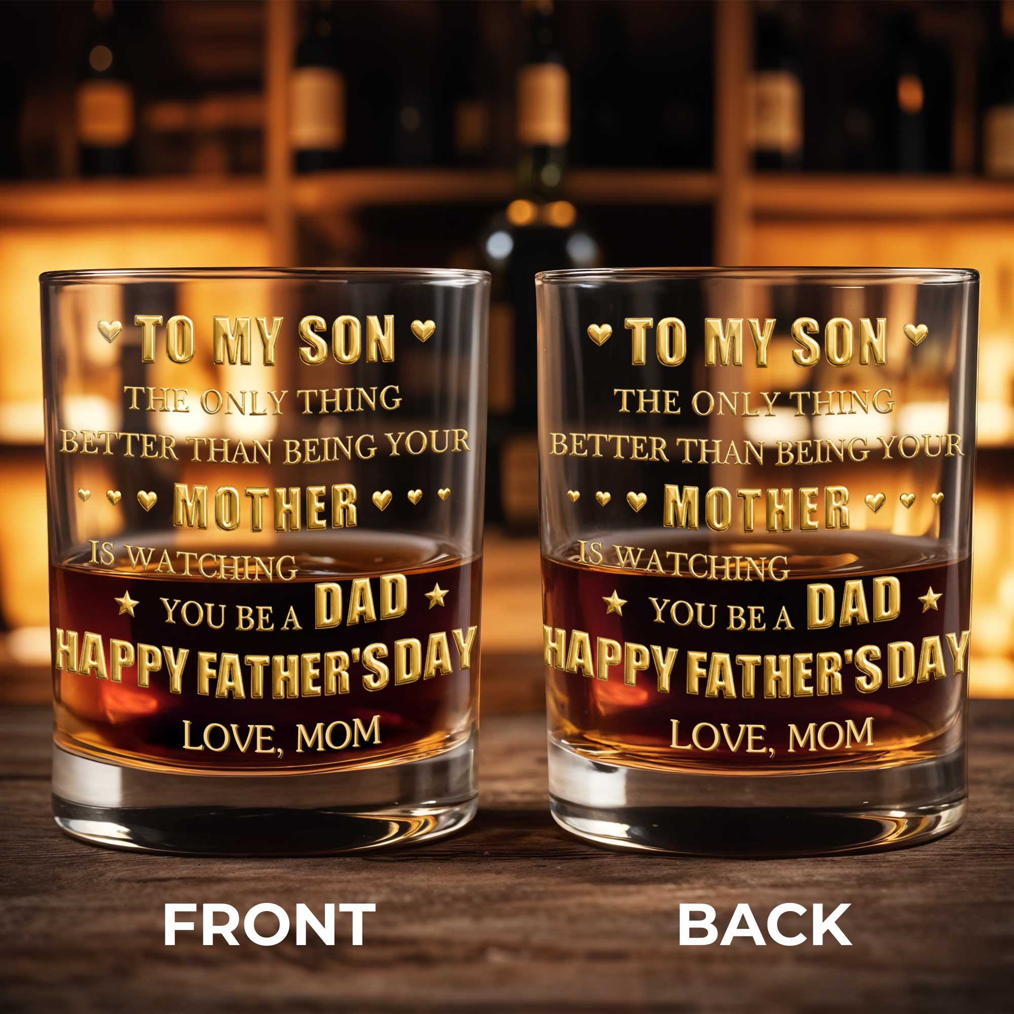 Personalized Whiskey Glass Custom Monogram Gift for Son