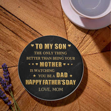 Load image into Gallery viewer, Personalized Ceramic Coaster Custom Message Gift for Dad
