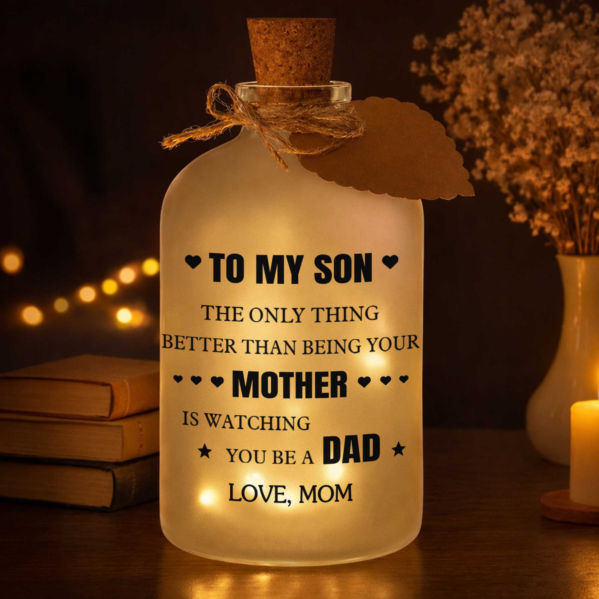 Personalized Short Bottle Light Custom Gift for Son