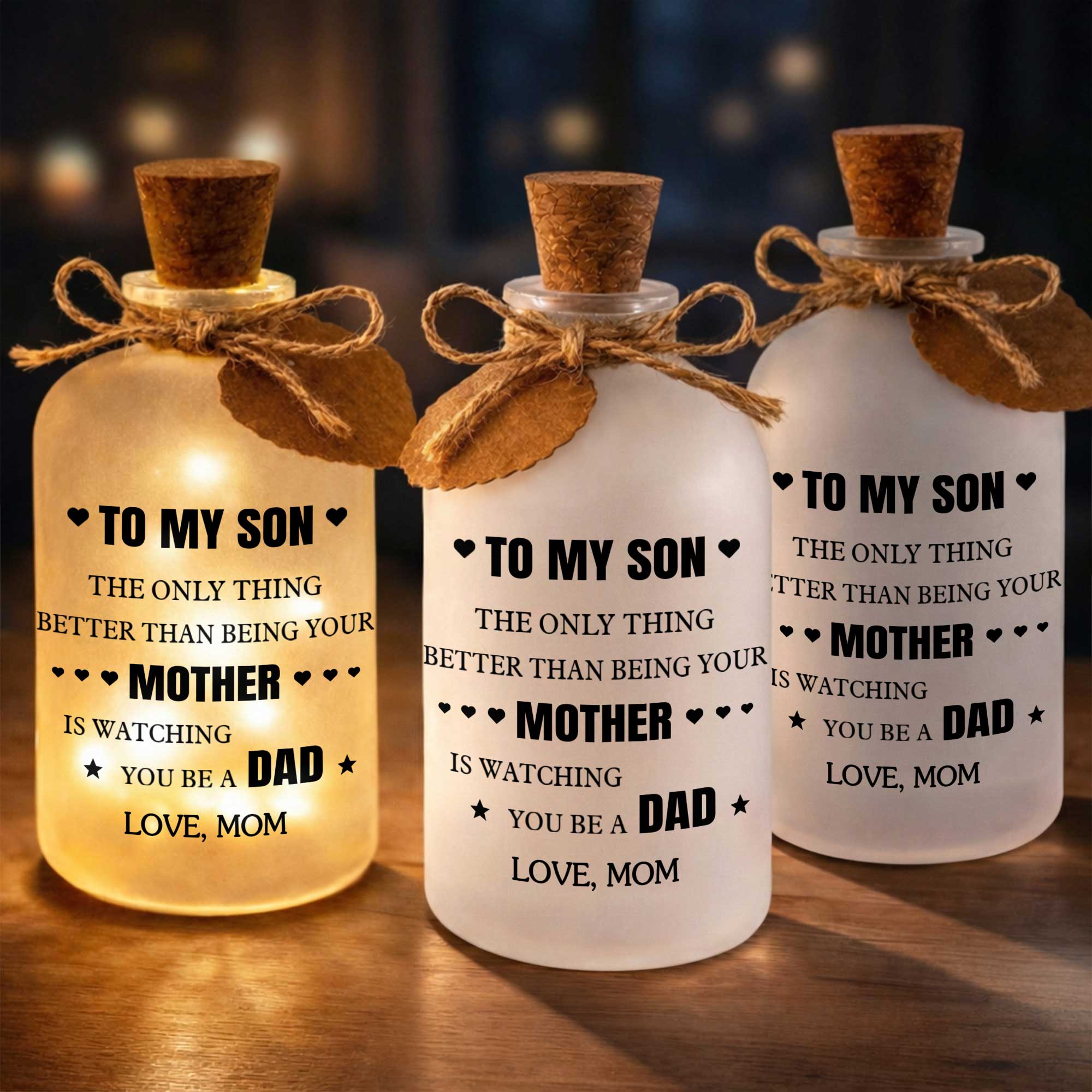 Personalized Short Bottle Light Custom Gift for Son