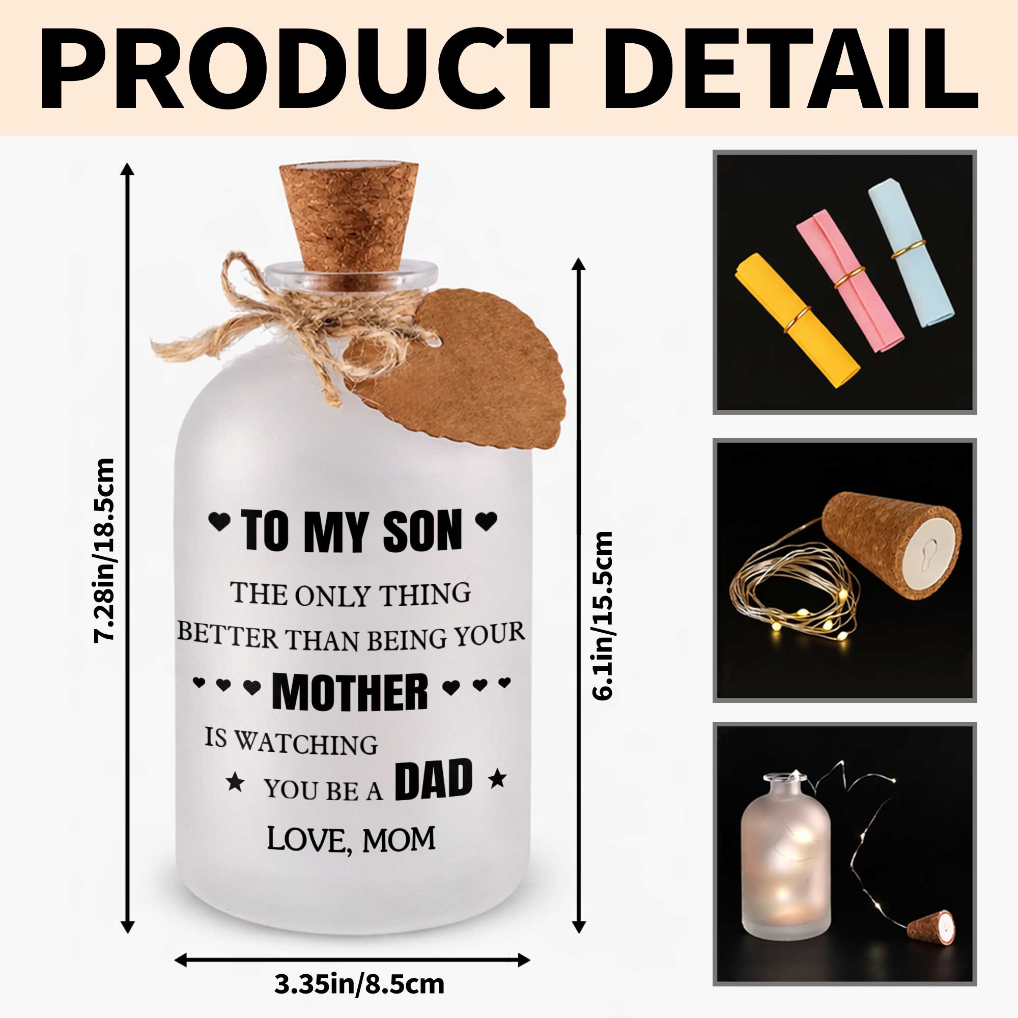 Personalized Short Bottle Light Custom Gift for Son