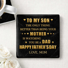 Load image into Gallery viewer, Personalized Ceramic Coaster Custom Message Gift for Son
