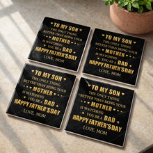 Load image into Gallery viewer, Personalized Ceramic Coaster Custom Message Gift for Son

