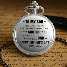 Load image into Gallery viewer, Personalized Silver Pocket Watch Heart &amp; Stars Gift for Son
