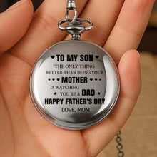 Load image into Gallery viewer, Personalized Silver Pocket Watch Heart &amp; Stars Gift for Son

