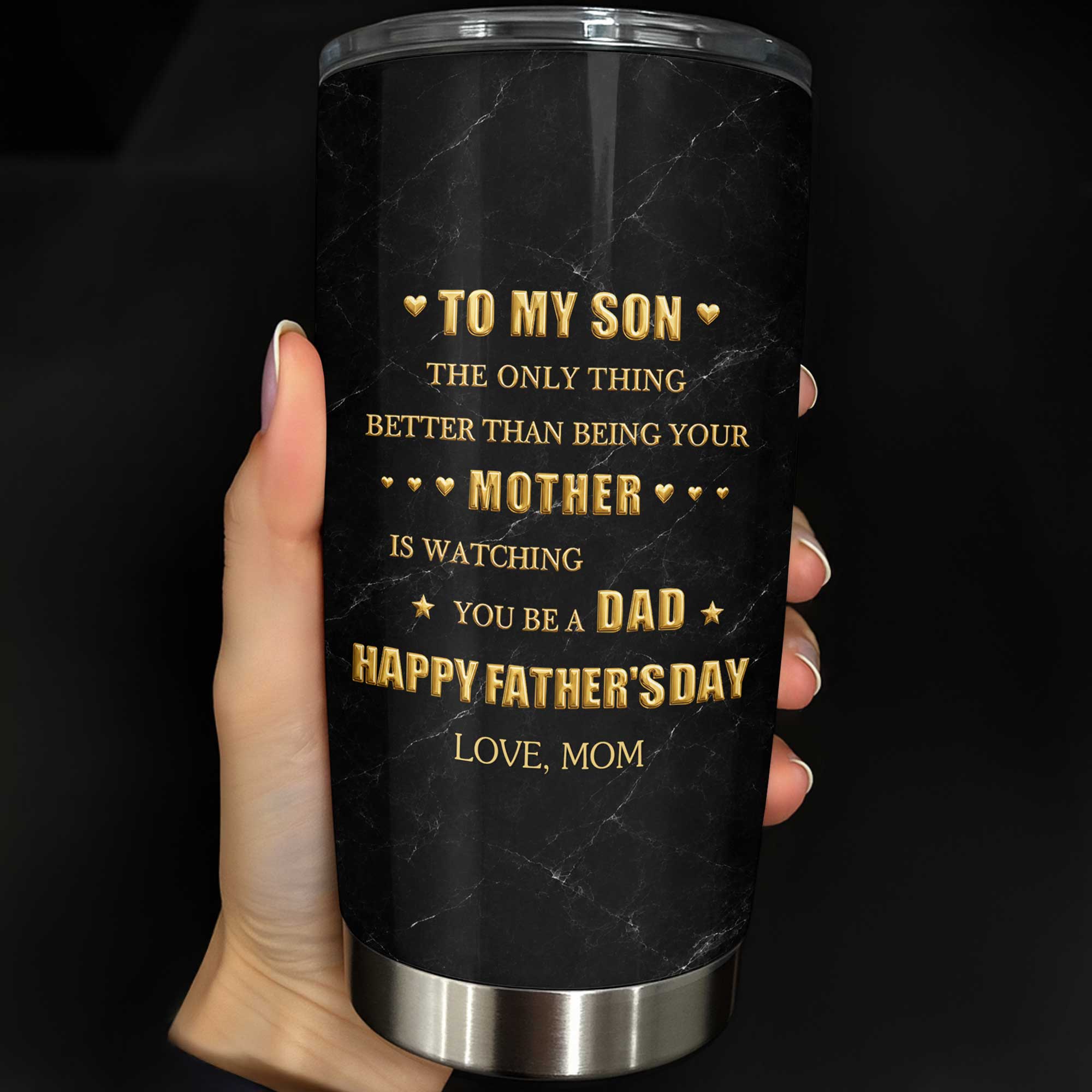 Personalized Stainless Steel Tumbler Custom Gift for Son - Father's Day, Birthday
