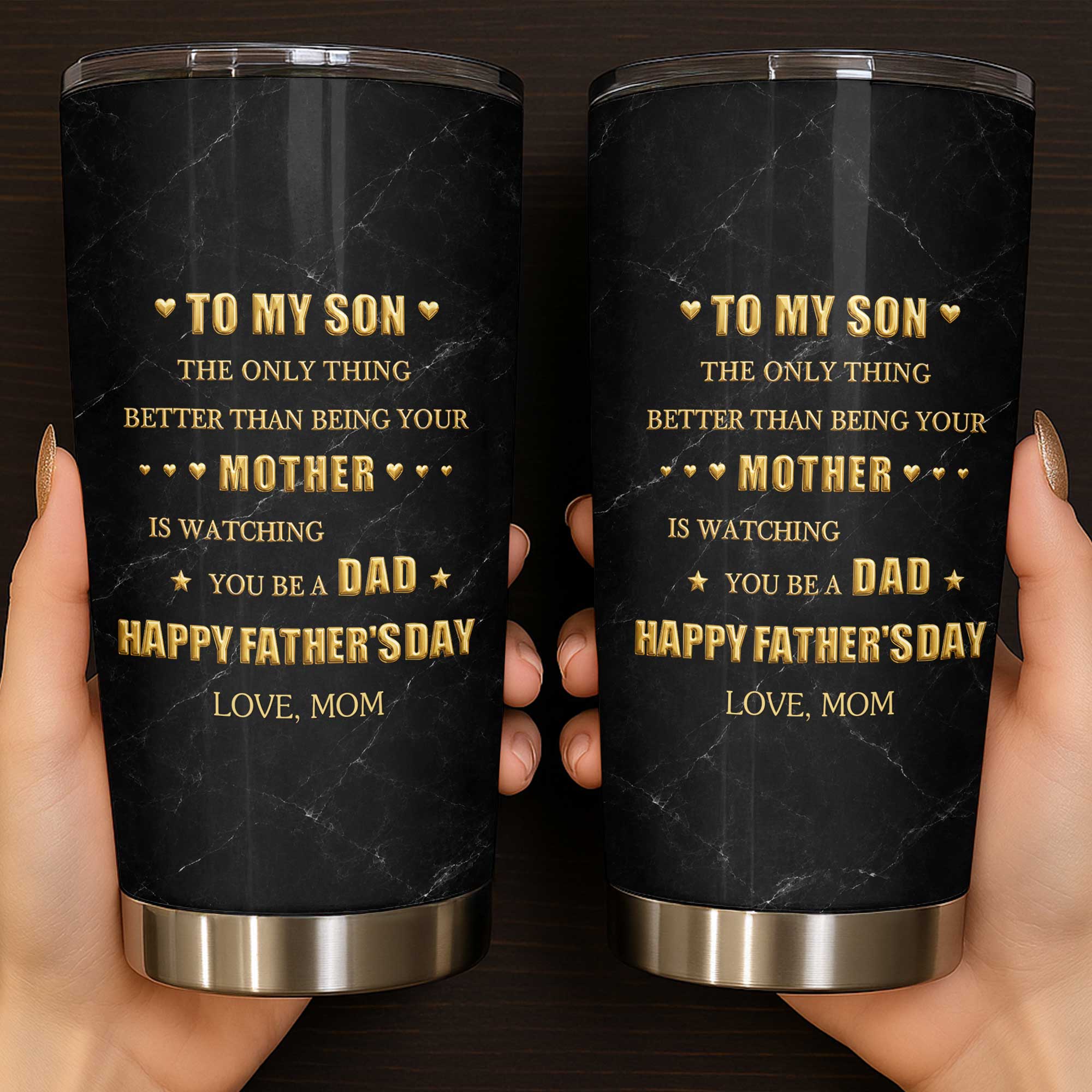 Personalized Stainless Steel Tumbler Custom Gift for Son - Father's Day, Birthday