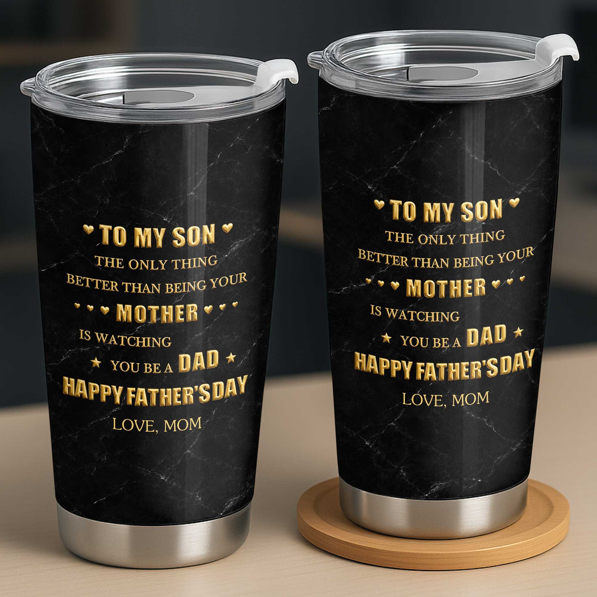 Personalized Stainless Steel Tumbler Custom Gift for Son - Father's Day, Birthday