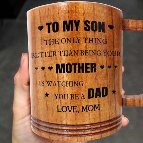 Personalized Wooden Mug for Son Custom Message Gift