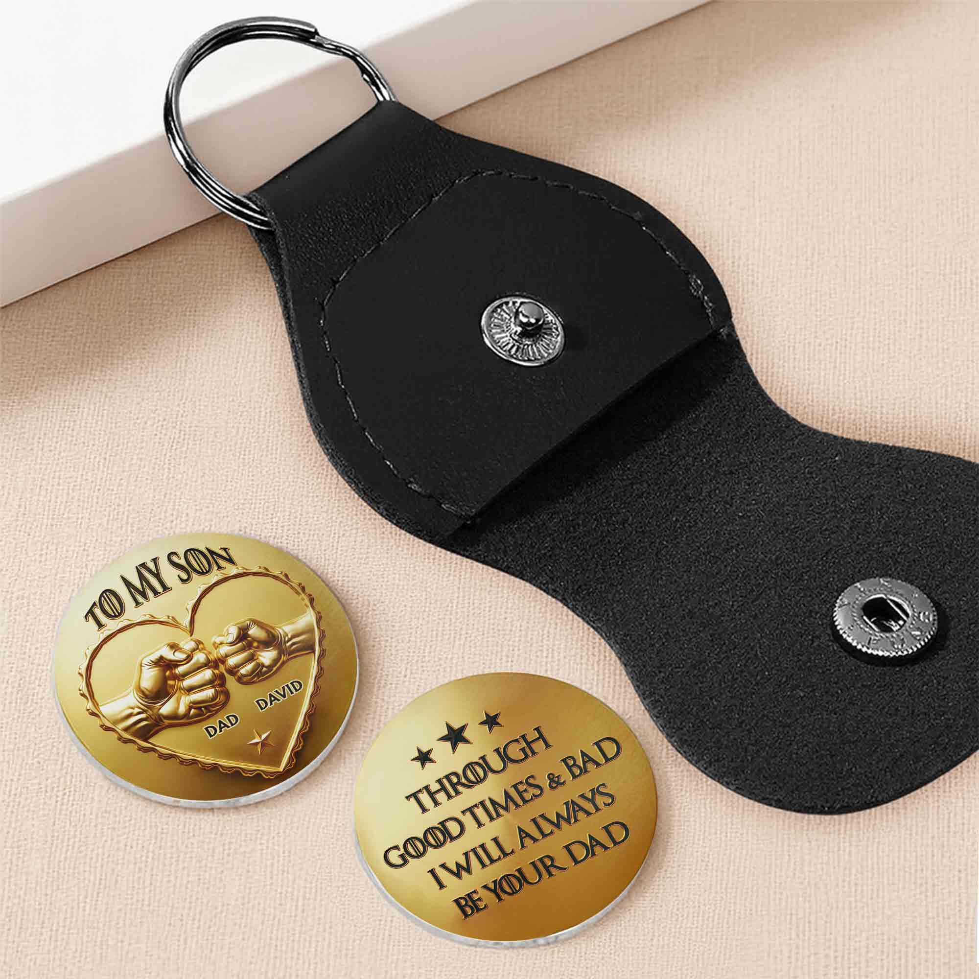 Personalized Custom Pocket Hug Gift for Daughter Fist Bump Heart Token
