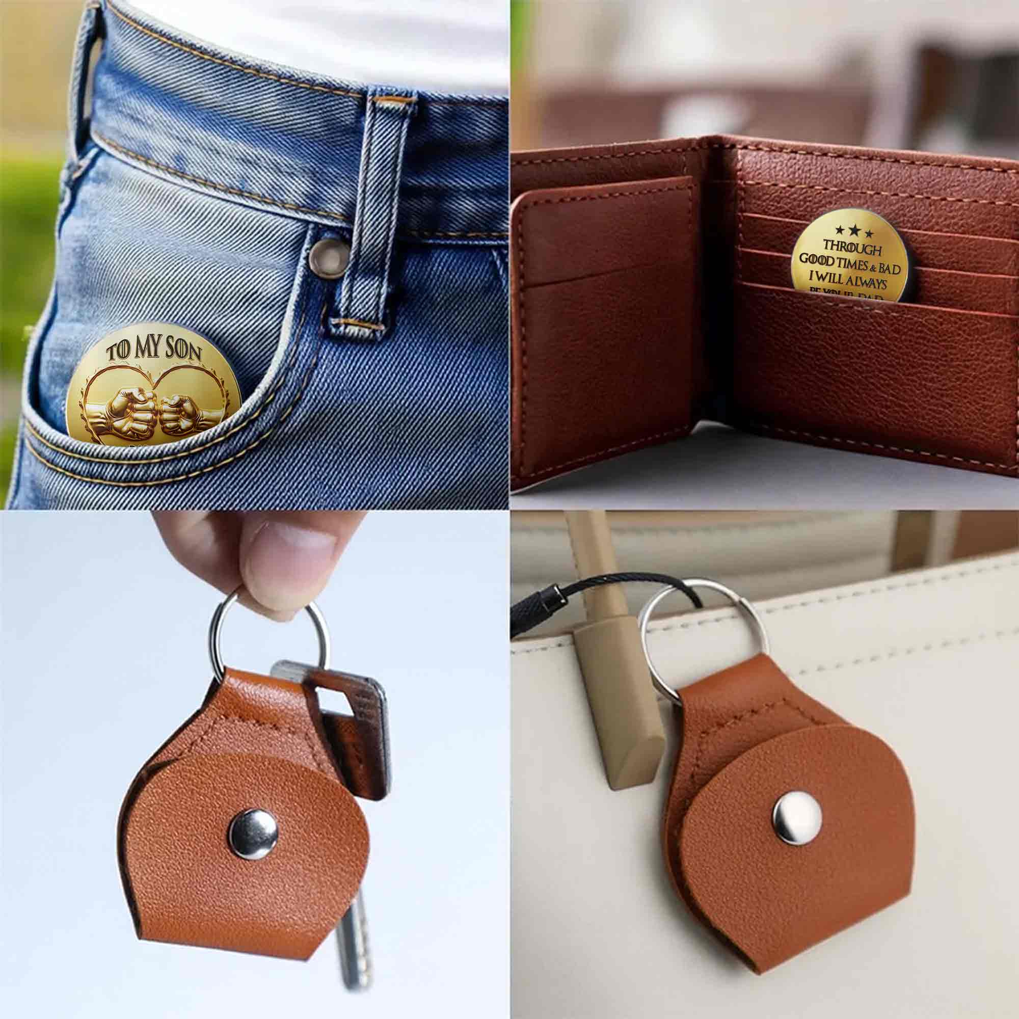Personalized Custom Pocket Hug Gift for Daughter Fist Bump Heart Token