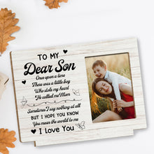 Load image into Gallery viewer, Personalized Custom Wood Plaque for Son with Hearts &amp; Butterflies
