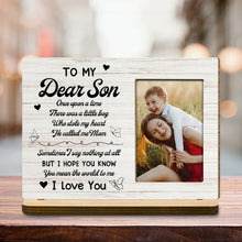 Load image into Gallery viewer, Personalized Custom Wood Plaque for Son with Hearts &amp; Butterflies
