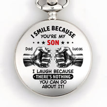 Load image into Gallery viewer, Personalized Silver-Plated Pocket Watch Custom Gift for Son
