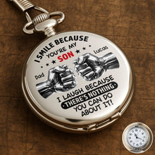 Load image into Gallery viewer, Personalized Silver-Plated Pocket Watch Custom Gift for Son
