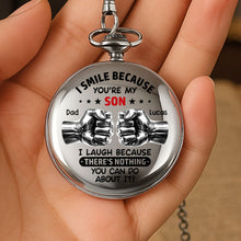 Load image into Gallery viewer, Personalized Silver-Plated Pocket Watch Custom Gift for Son
