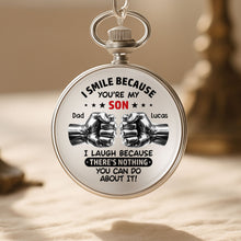 Load image into Gallery viewer, Personalized Silver-Plated Pocket Watch Custom Gift for Son

