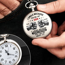 Load image into Gallery viewer, Personalized Silver-Plated Pocket Watch Custom Gift for Son

