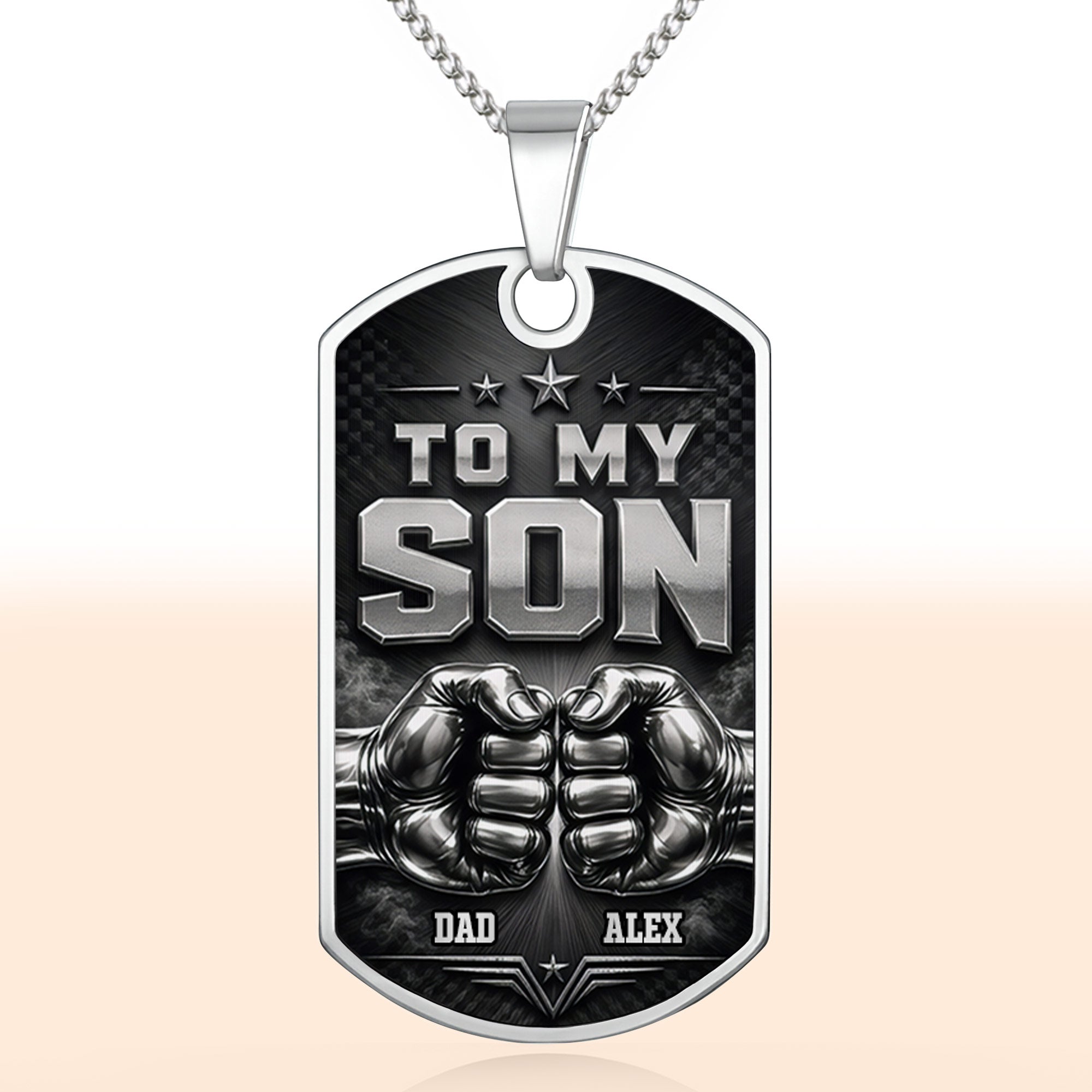 Personalized Dog Tag Necklace Custom Keepsake for Son