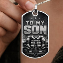 Load image into Gallery viewer, Personalized Dog Tag Necklace Custom Keepsake for Son
