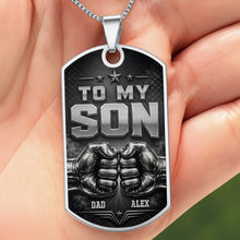 Load image into Gallery viewer, Personalized Dog Tag Necklace Custom Keepsake for Son

