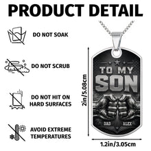 Load image into Gallery viewer, Personalized Dog Tag Necklace Custom Keepsake for Son
