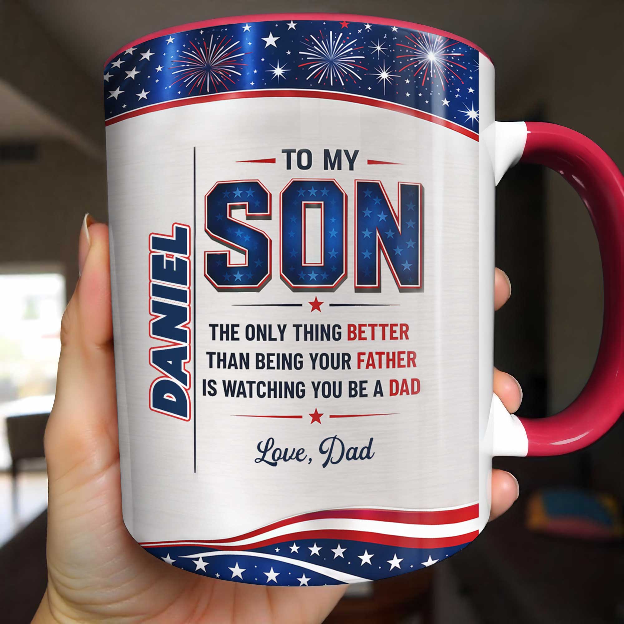 Personalized Accent Mug Custom Message for Son Gift
