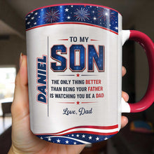 Load image into Gallery viewer, Personalized Accent Mug Custom Message for Son Gift
