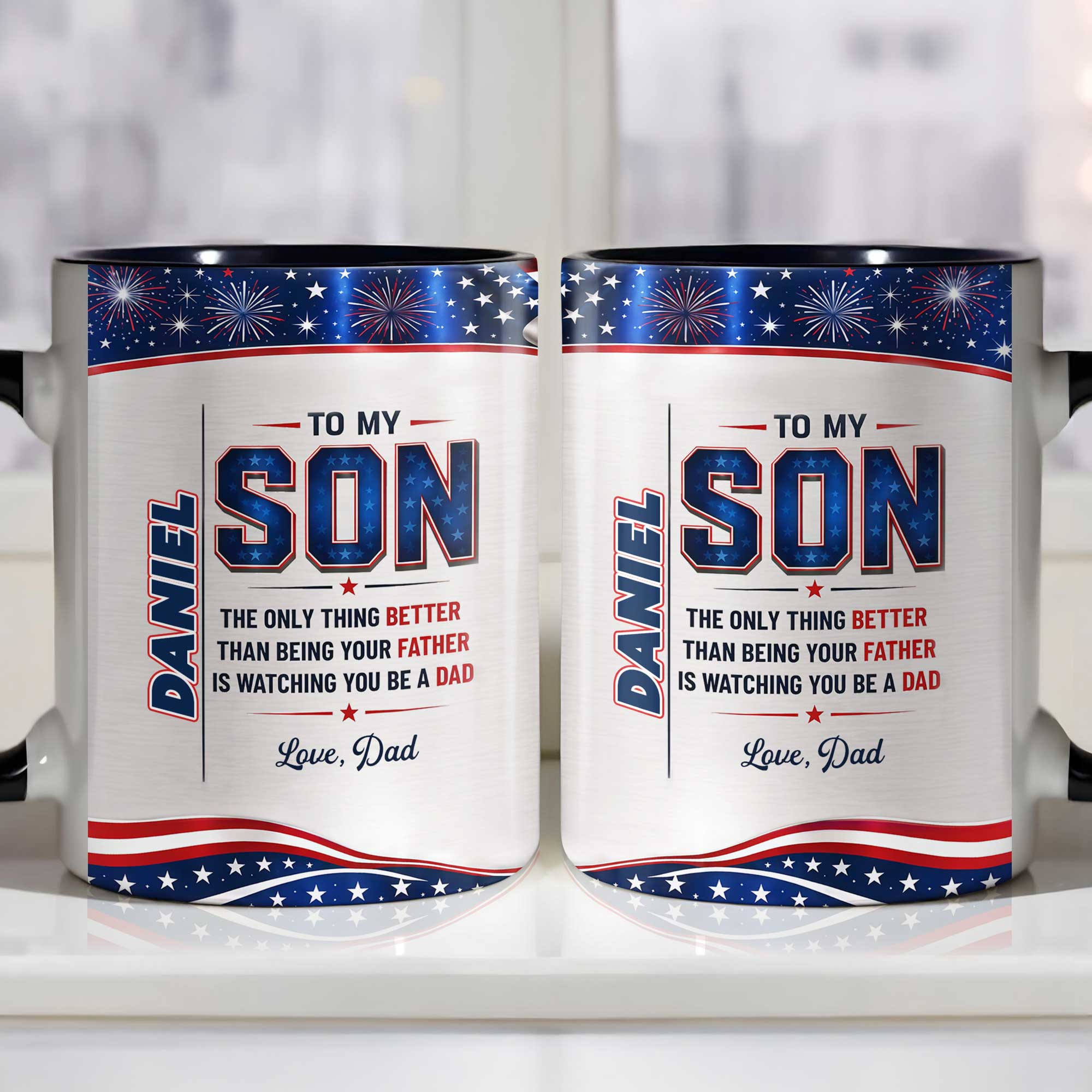 Personalized Accent Mug Custom Message for Son Gift
