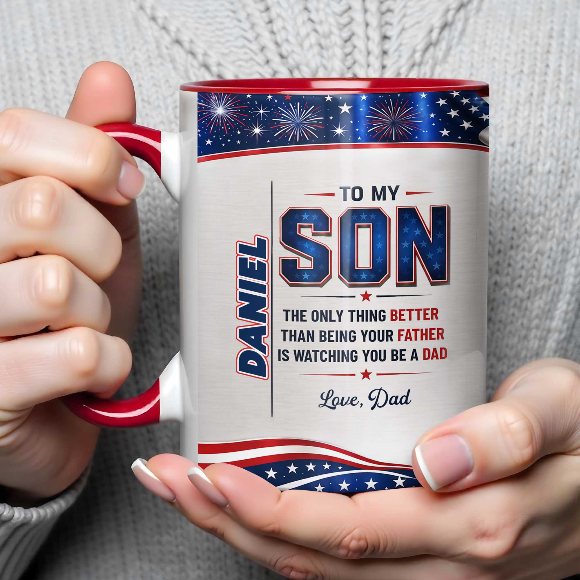 Personalized Accent Mug Custom Message for Son Gift