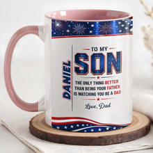 Load image into Gallery viewer, Personalized Accent Mug Custom Message for Son Gift
