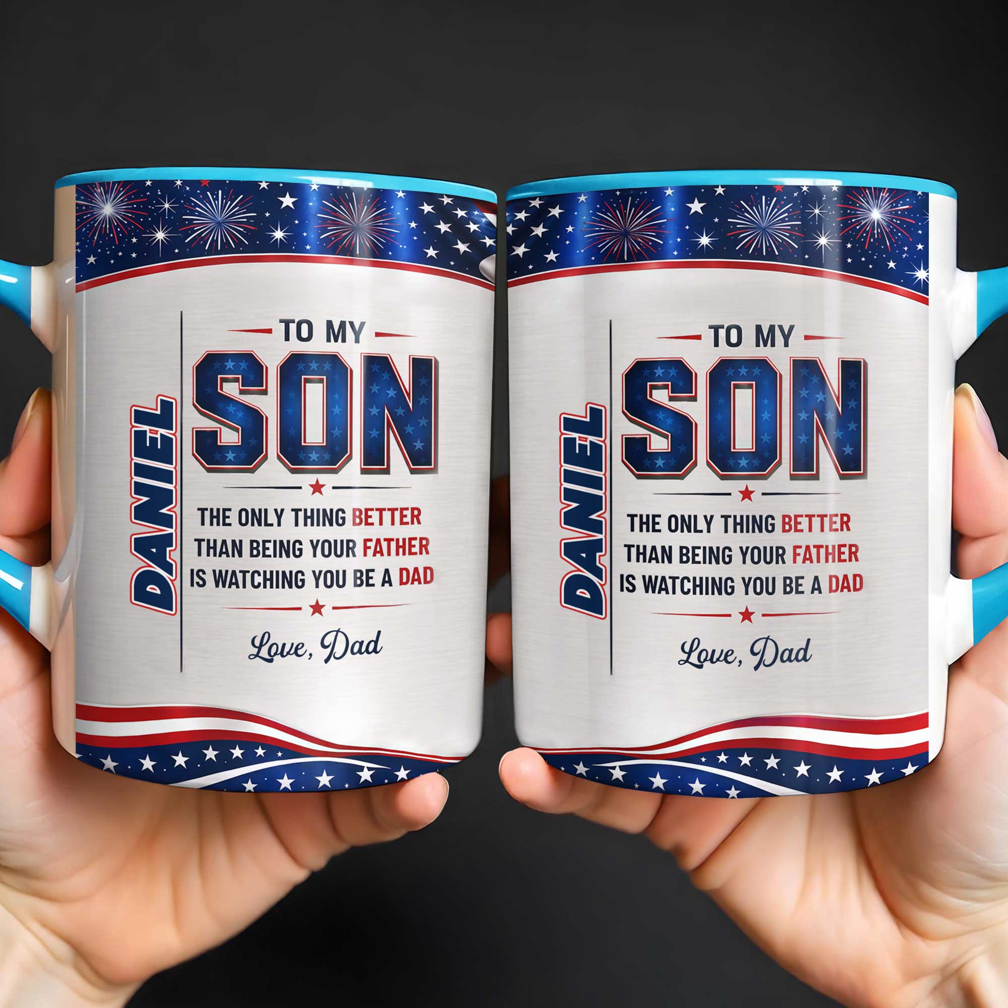 Personalized Accent Mug Custom Message for Son Gift