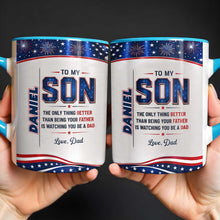 Load image into Gallery viewer, Personalized Accent Mug Custom Message for Son Gift
