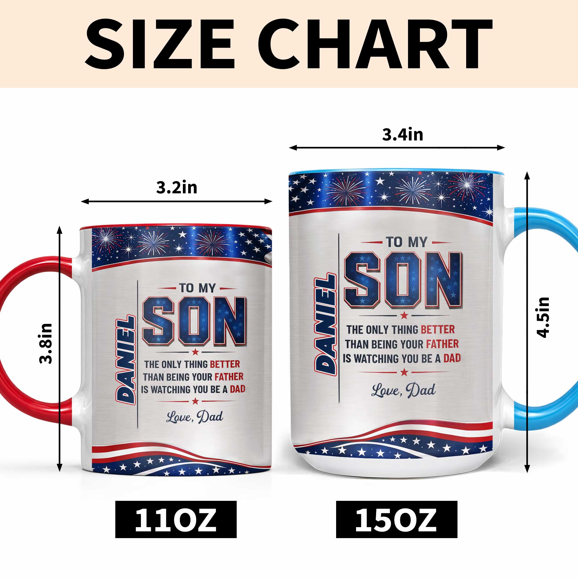 Personalized Accent Mug Custom Message for Son Gift